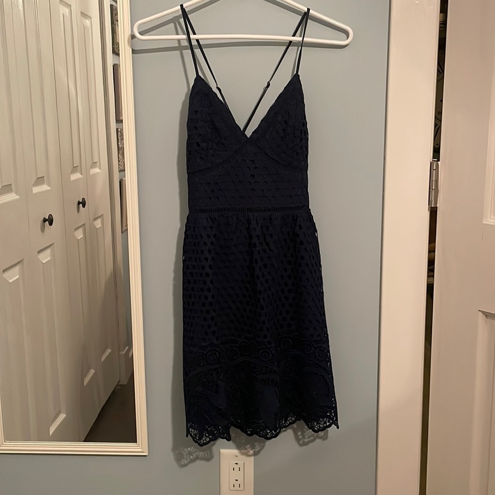 Abercrombie size small navy blue lace dress
